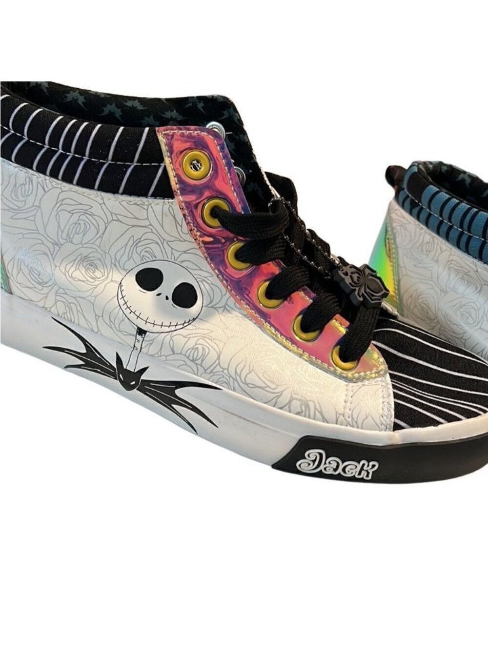 Disney Night Before Christmas Jack Skellington Sally High Top Sneakers Size 7 - Picture 4 of 14